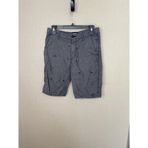 Vans Mens Gray shorts 28 cotton button zipper pockets paisley pull‎ on